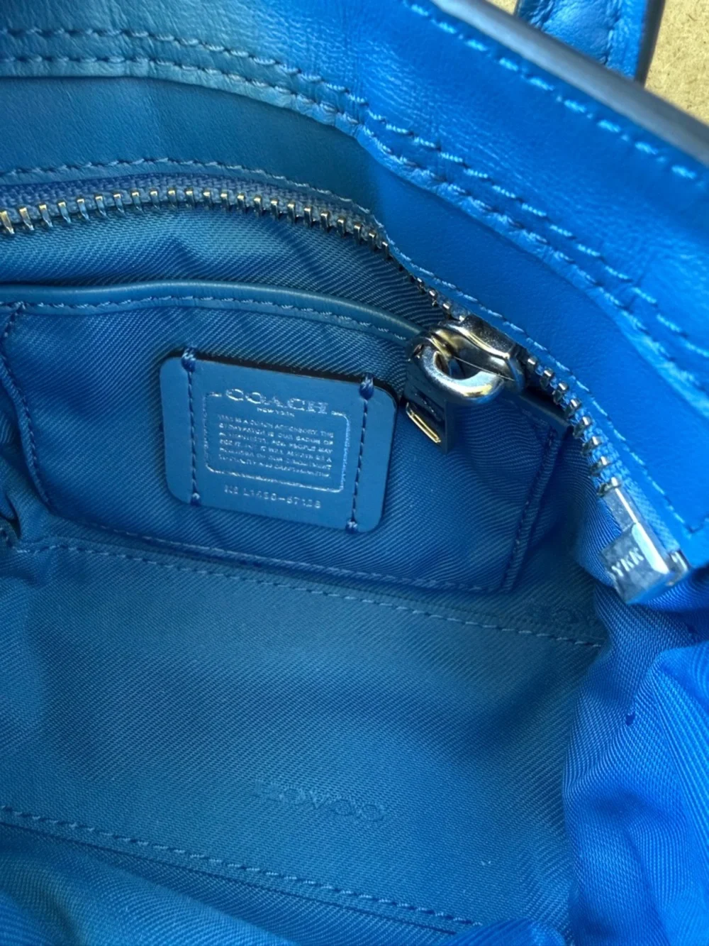 Coach Blue Studded Leather Rogue Satchel Silver Rivets NWT Crossbody Bag - Picture 9 of 15